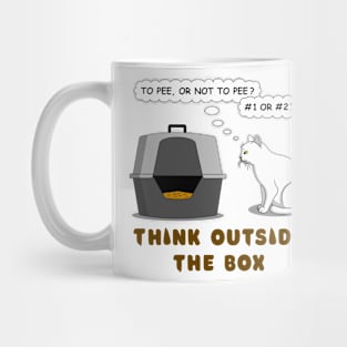 Think Outside the Box Funny Tshirt With Cat, Geeky Tshirt Men, Cat Tshirt Funny, Tshirt Gift Mug